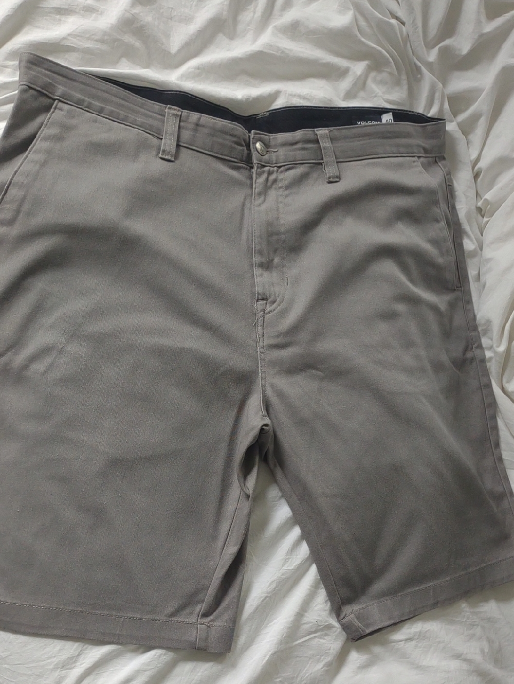 Volcom Men's Flat-Front Chino Shorts in Gray